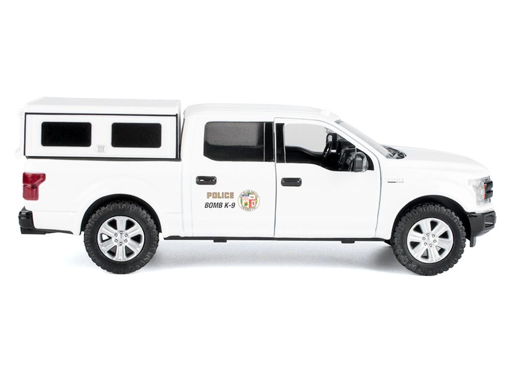 2019 Ford F-150 Lariat Crew Cab Pickup Truck "Los Angeles Police Department Bomb Squad" White "Law Enforcement and Public Service" Series 1/24-1/27 Diecast Model Car by Motormax view 3
