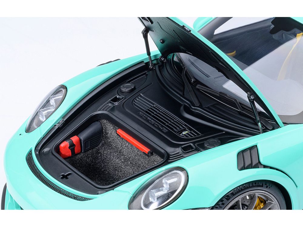 Porsche 911 (991.2) GT3 RS Mint Green 1/18 Model Car by Autoart view 3