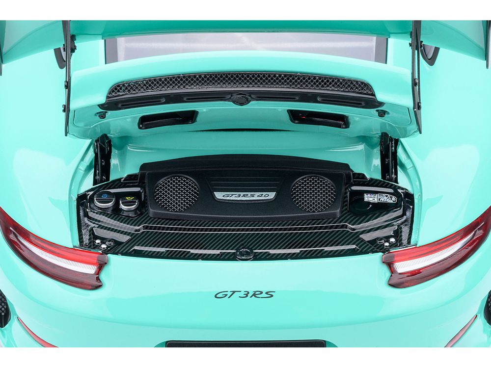 Porsche 911 (991.2) GT3 RS Mint Green 1/18 Model Car by Autoart view 5