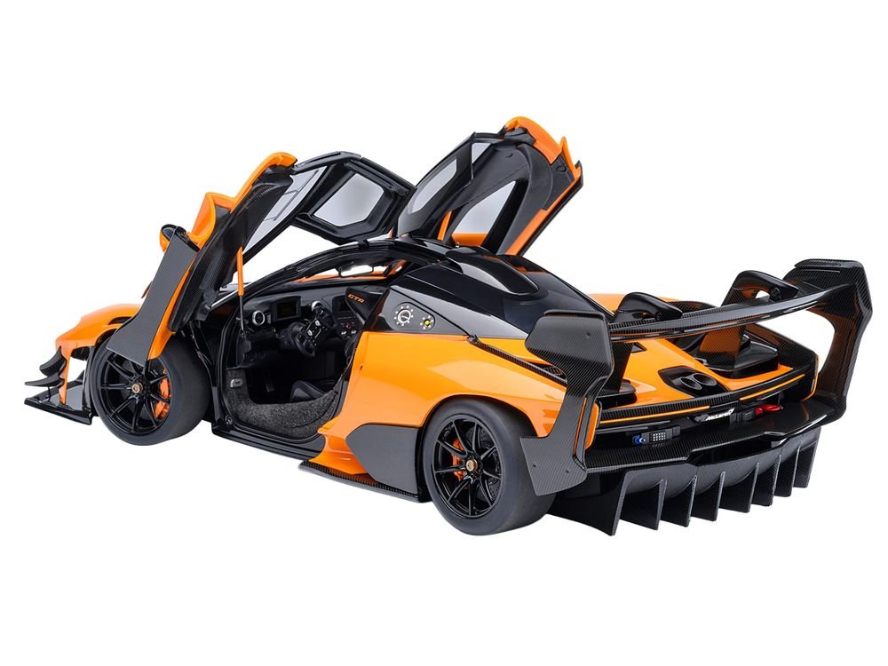 McLaren Senna GTR Orange with Black Top 1/18 Model Car by Autoart view 2