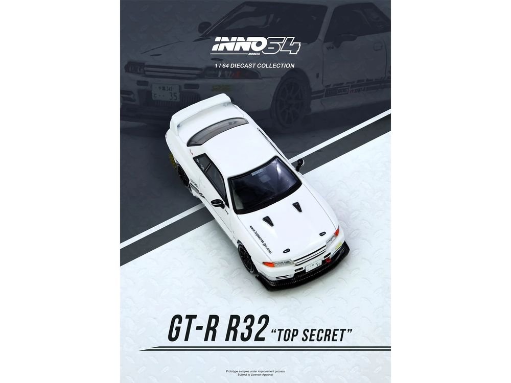 Nissan Skyline "Top Secret" (VR32) GT-R RHD (Right Hand Drive) White 1/64 Diecast Model Car by Inno Models view 5