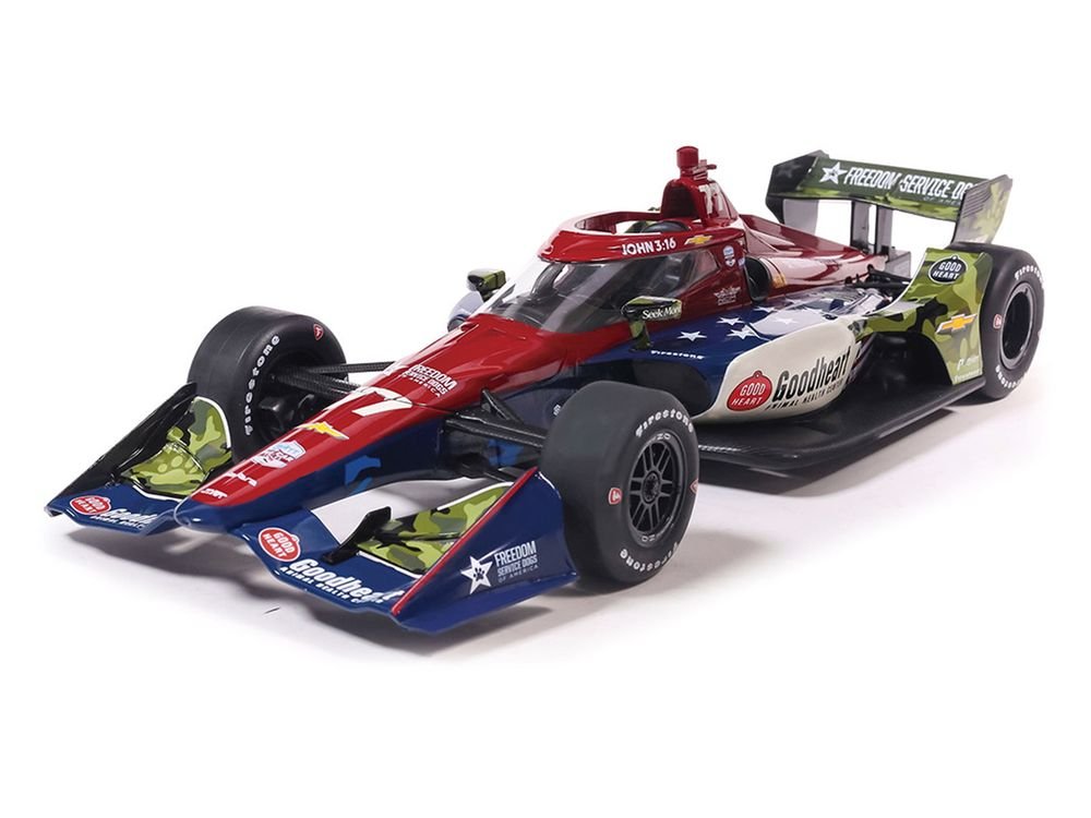 Dallara IndyCar #77 Sting Ray Robb "Goodheart Animal Health Center" Juncos Hollinger Racing (Road Course Configuration) "NTT IndyCar Series" (2026) 1/18 Diecast Model Car by IXO Models view 2