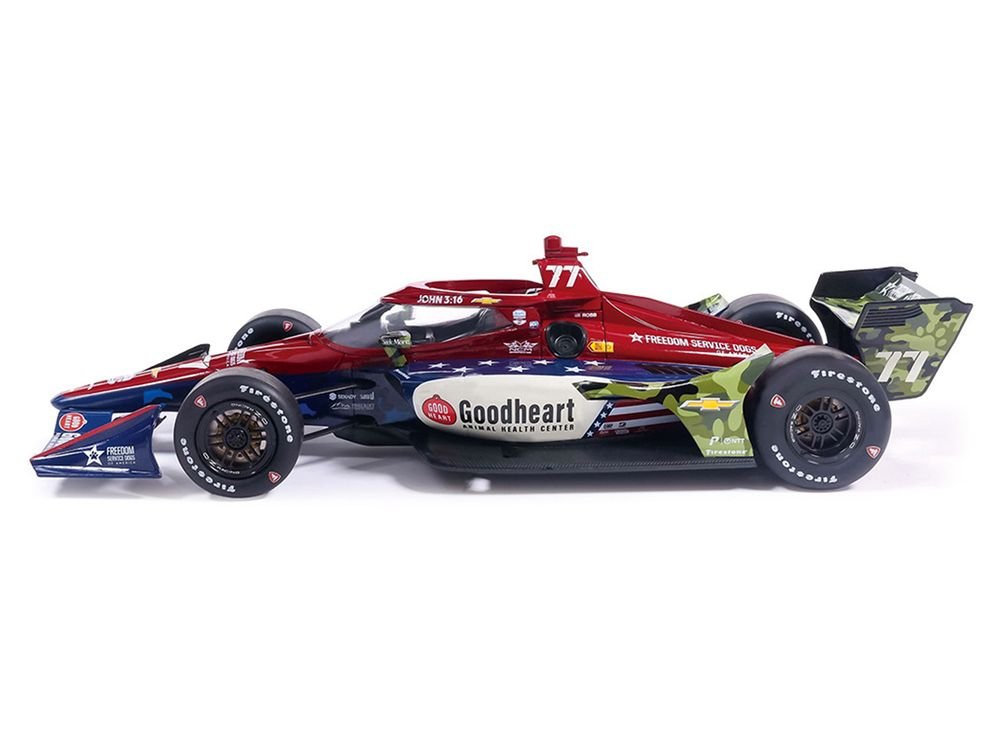 Dallara IndyCar #77 Sting Ray Robb "Goodheart Animal Health Center" Juncos Hollinger Racing (Road Course Configuration) "NTT IndyCar Series" (2026) 1/18 Diecast Model Car by IXO Models view 3