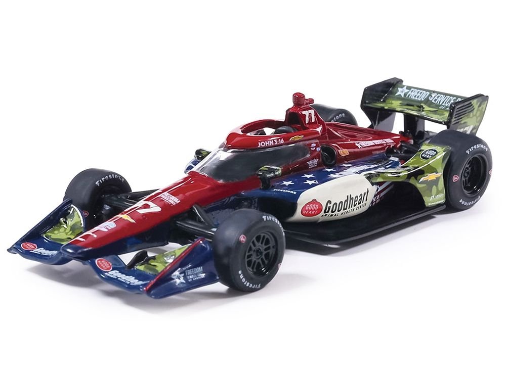 Dallara IndyCar #77 Sting Ray Robb "Goodheart Animal Health Center" Juncos Hollinger Racing (Road Course Configuration) "NTT IndyCar Series" (2026) 1/64 Diecast Model Car by IXO Models view 2