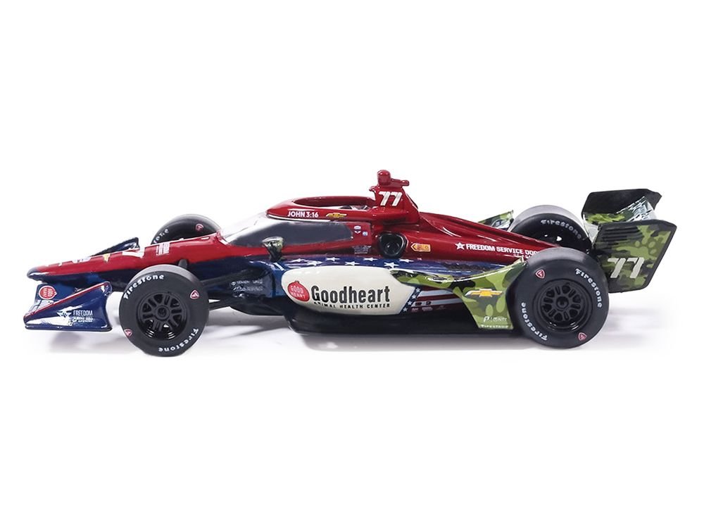 Dallara IndyCar #77 Sting Ray Robb "Goodheart Animal Health Center" Juncos Hollinger Racing (Road Course Configuration) "NTT IndyCar Series" (2026) 1/64 Diecast Model Car by IXO Models view 3
