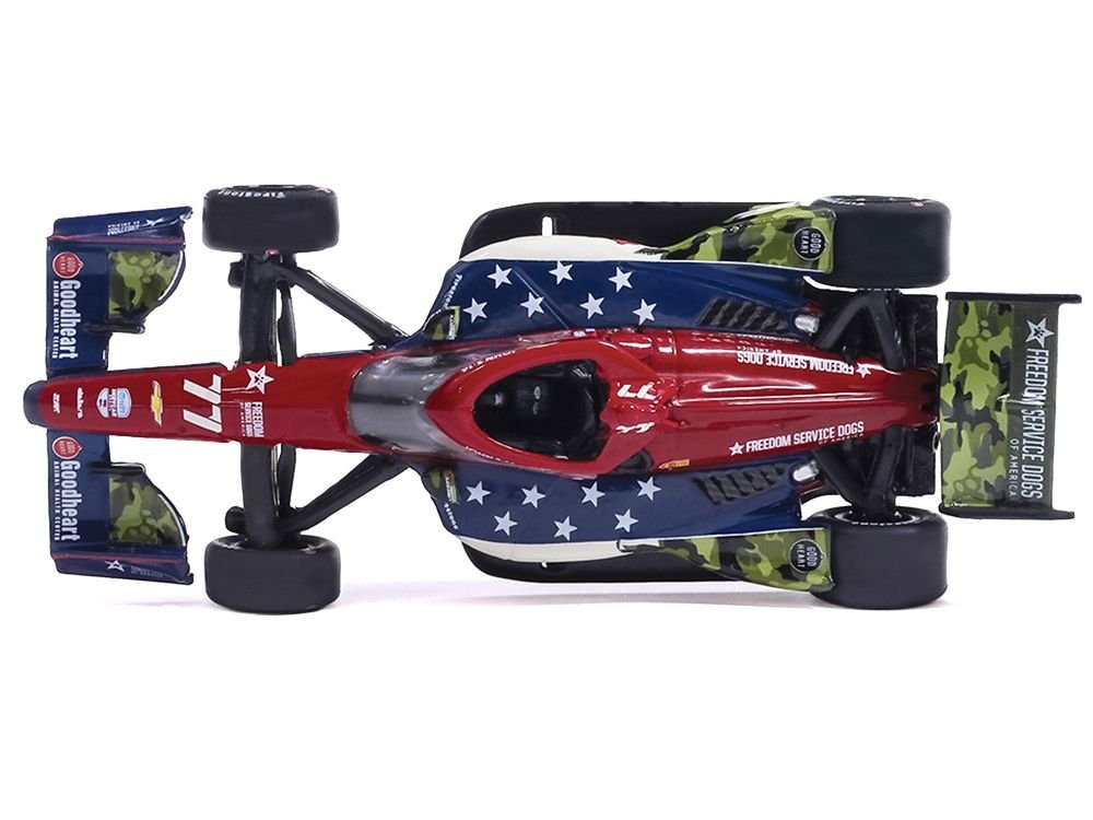 Dallara IndyCar #77 Sting Ray Robb "Goodheart Animal Health Center" Juncos Hollinger Racing (Road Course Configuration) "NTT IndyCar Series" (2026) 1/64 Diecast Model Car by IXO Models view 4
