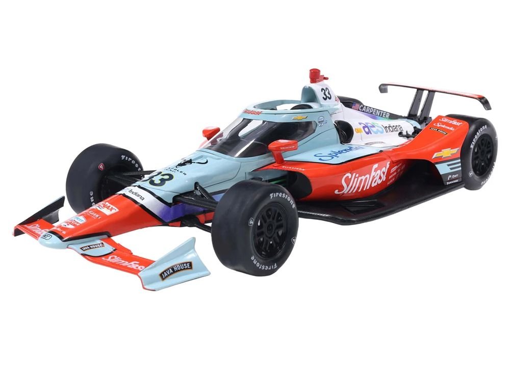 Dallara IndyCar #33 Ed Carpenter "Slim Fast" Ed Carpenter Racing (Road Course Configuration) "NTT IndyCar Series" (2026) 1/64 Diecast Model Car by IXO Models view 2