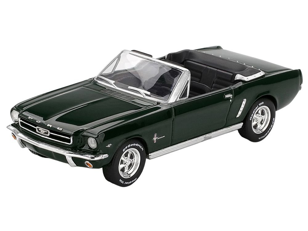 1964 Ford Mustang Convertible Highland Green Limited Edition 1/64 Diecast Model Car by Mini GT view 2