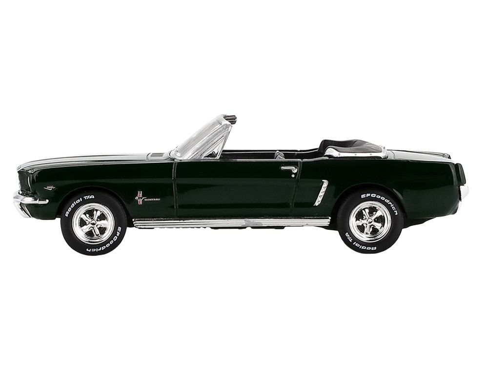 1964 Ford Mustang Convertible Highland Green Limited Edition 1/64 Diecast Model Car by Mini GT view 3