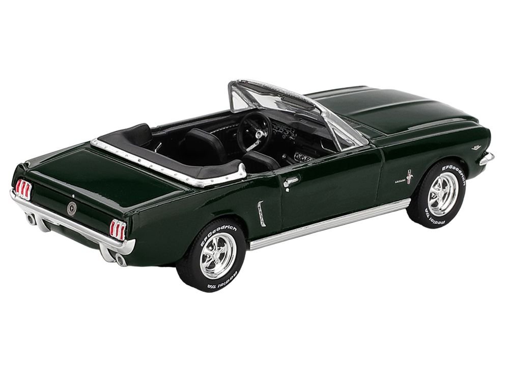 1964 Ford Mustang Convertible Highland Green Limited Edition 1/64 Diecast Model Car by Mini GT view 4