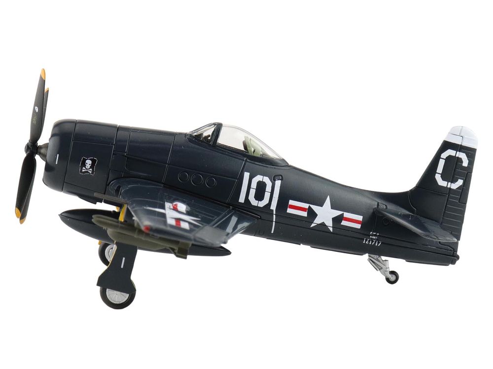 Grumman F8F-2 Bearcats Fighter Aircraft "121717 VF-61 Jolly Rogers" (1949) United States Navy "SkyMax Flying Heroes" Series 1/72 Diecast Model by Hobby Master view 2