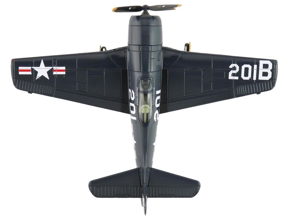 Grumman F8F-2P Bearcats Fighter Aircraft "121714 Duxford (Restored Plane)" (2014) United States Navy "SkyMax Flying Heroes" 1/72 Diecast Model by Hobby Master view 4