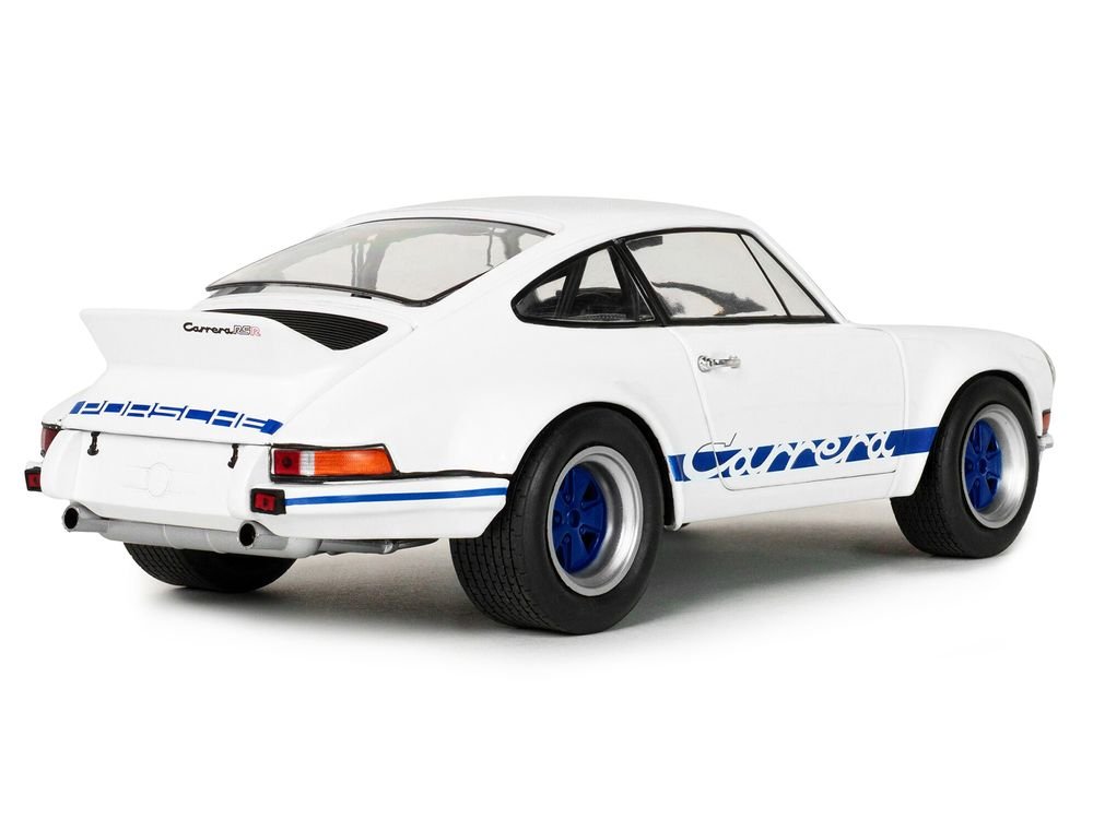 1973 Porsche 911 RSR Carrera White with Blue Stripes 1/18 Diecast Model Car by Solido view 4