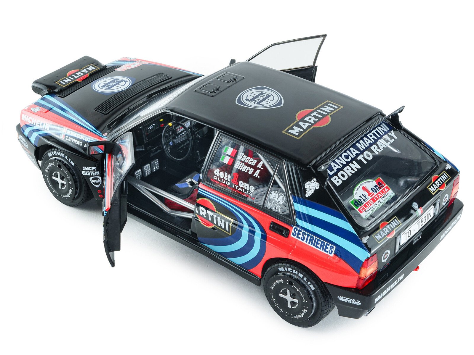 Lancia Delta HF Integrale #1 A. Sacco - A. Ollero "Miki Biasion Martini Racing Rallye Monte Carlo 1990 Tribute" FIA Historic Rally (2026) "Competition" Series 1/18 Diecast Model Car by Solido view 4
