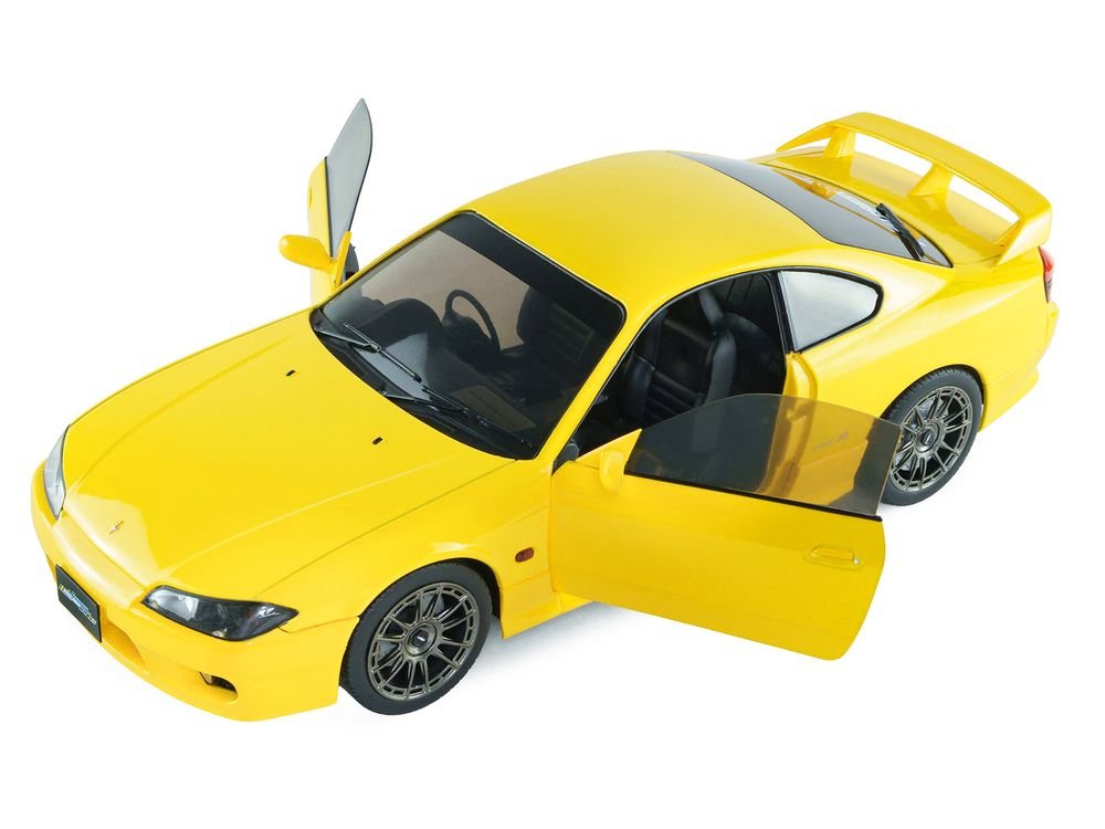 1999 Nissan Silvia (S15) Spec-R Aero RHD (Right Hand Drive) Lightning Yellow 1/18 Diecast Model Car by Solido view 2