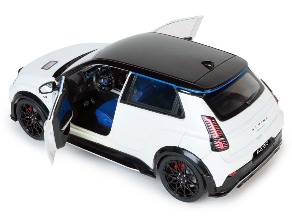 2024 Alpine A290 GTS White Metallic with Black Top 1/18 Diecast Model Car by Solido view 4