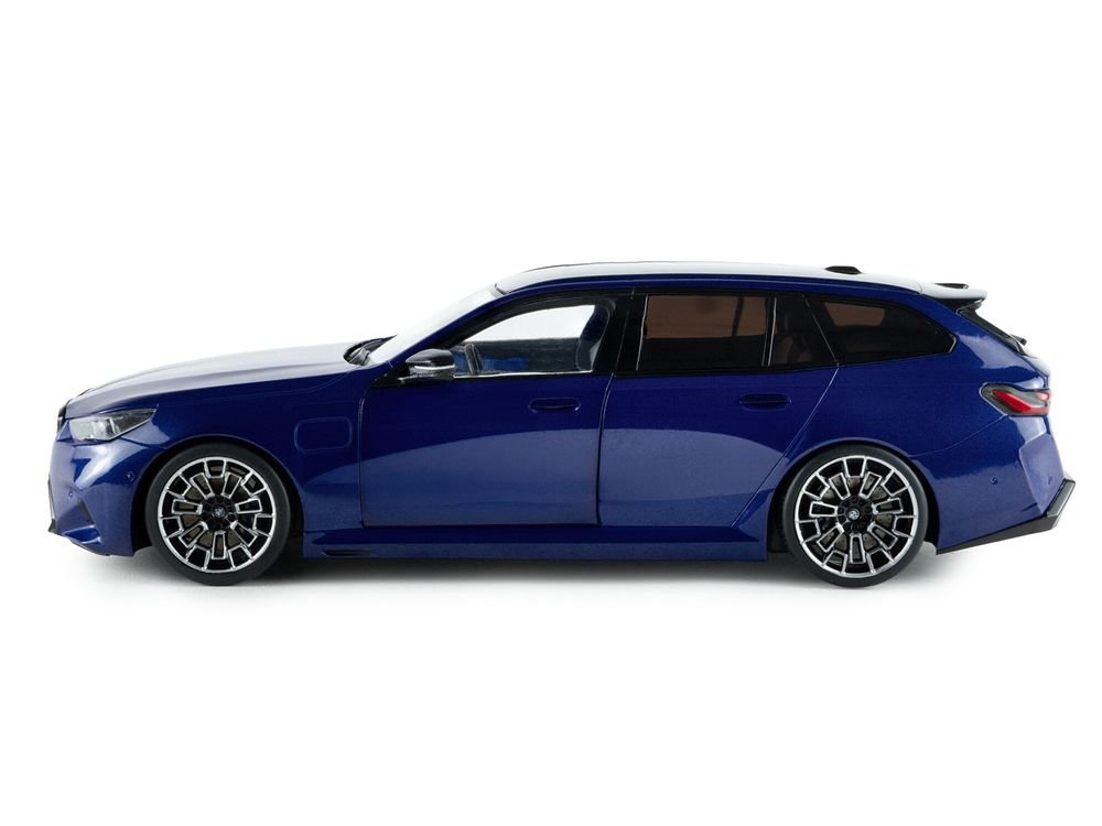 2025 BMW M5 Touring Marina Bay Blue Metallic with Black Top 1/18 Diecast Model Car by Solido view 3