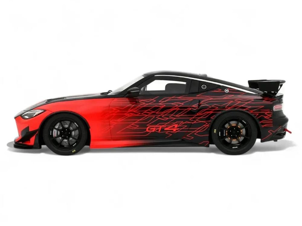 2022 Nissan Z GT4 #23 Black with Red Graphics "2022 SEMA Show" 1/18 Model Car by Otto Mobile view 4