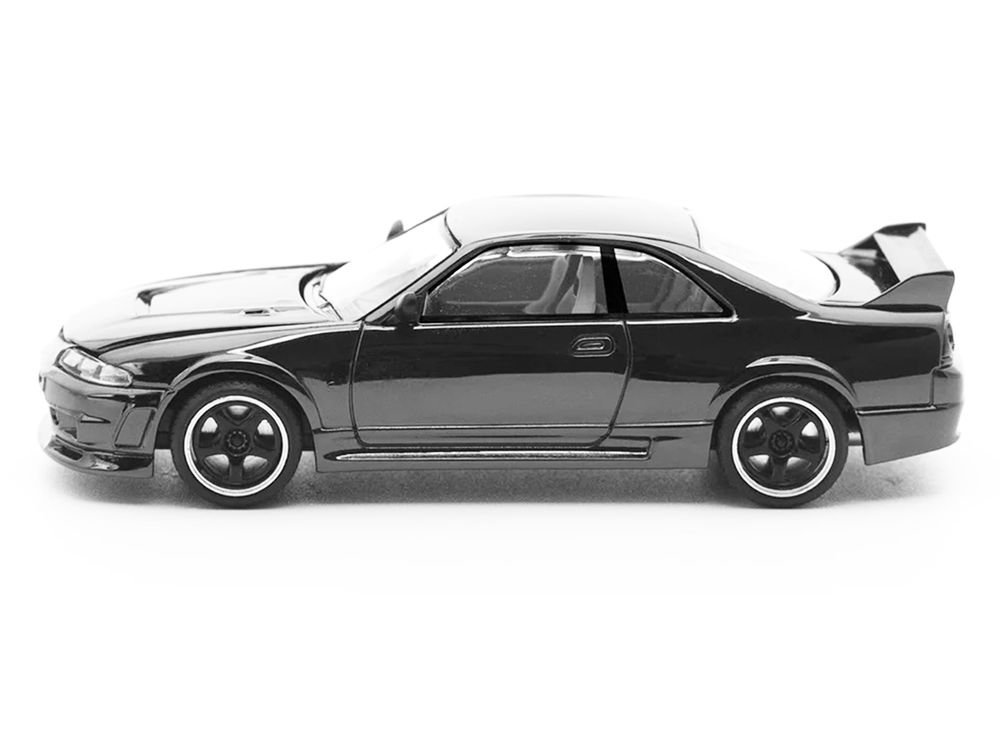 GTR R33 400R RHD (Right Hand Drive) Dark Chrome "The Dark Chrome Series" 1/64 Diecast Model Car by Pop Race view 3