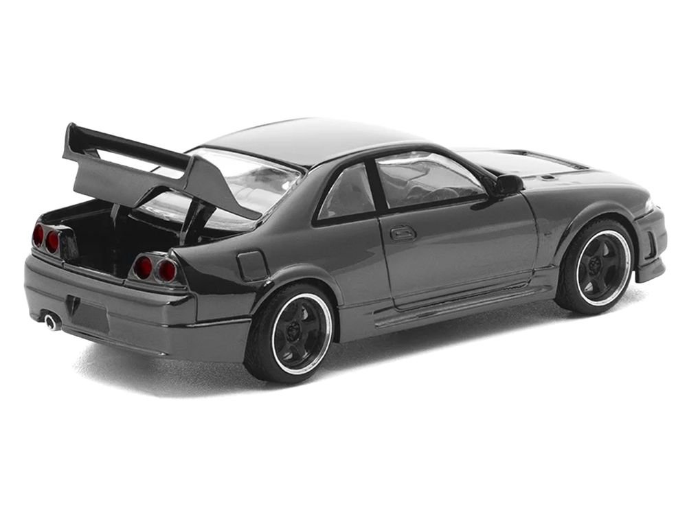 GTR R33 400R RHD (Right Hand Drive) Dark Chrome "The Dark Chrome Series" 1/64 Diecast Model Car by Pop Race view 5