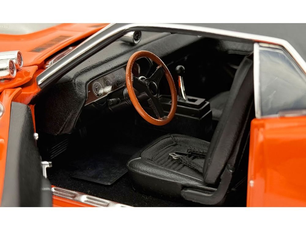 1970 Plymouth HEMI Cuda "Sun Kissed Cuda - Sox & Martin" Vitamin C Orange with Black Vinyl Top Limited Edition to 444 pieces Worldwide 1/18 Diecast Model Car by ACME view 4