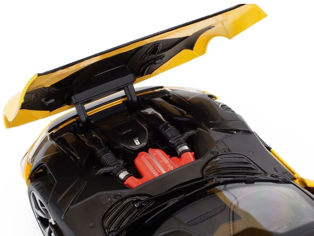 2024 Ferrari 12Cilindri Giallo Monza Yellow with Black Top 1/18 Diecast Model Car by Polistil view 3