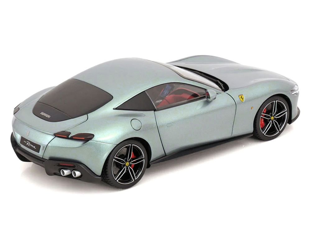 2019 Ferrari Roma Gray Metallic with Pink Interior 1/18 Diecast Model Car by Polistil view 5