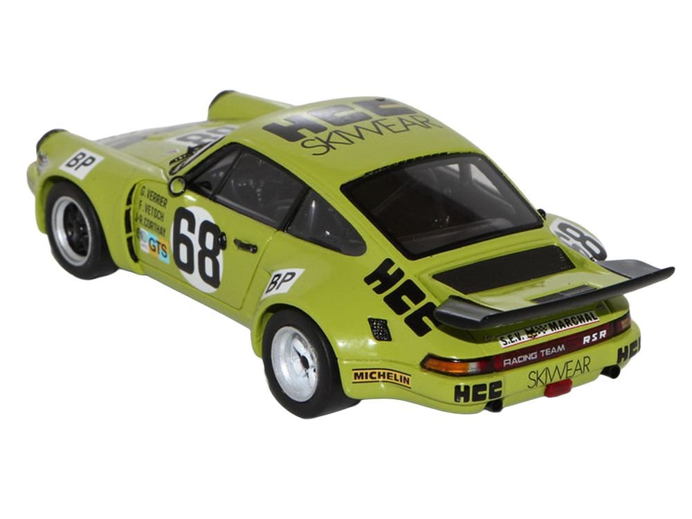 Porsche 911 Carrera RSR 3.0 #68 Guy Verrier - Florian Vetsch - Jean-Robert Corthay "24 Hours of Le Mans" (1975) 1/64 Model Car by Spark view 3