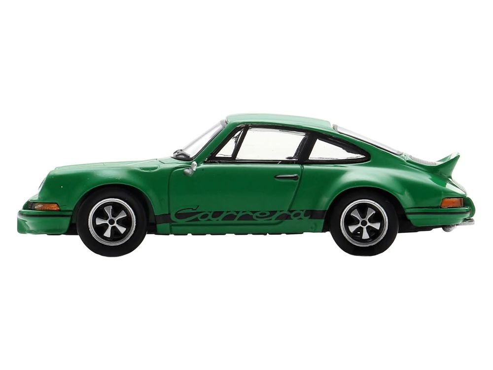 1973 Porsche 911 Carrera RSR 2.8 Green with Black Stripes 1/64 Model Car by Spark view 2