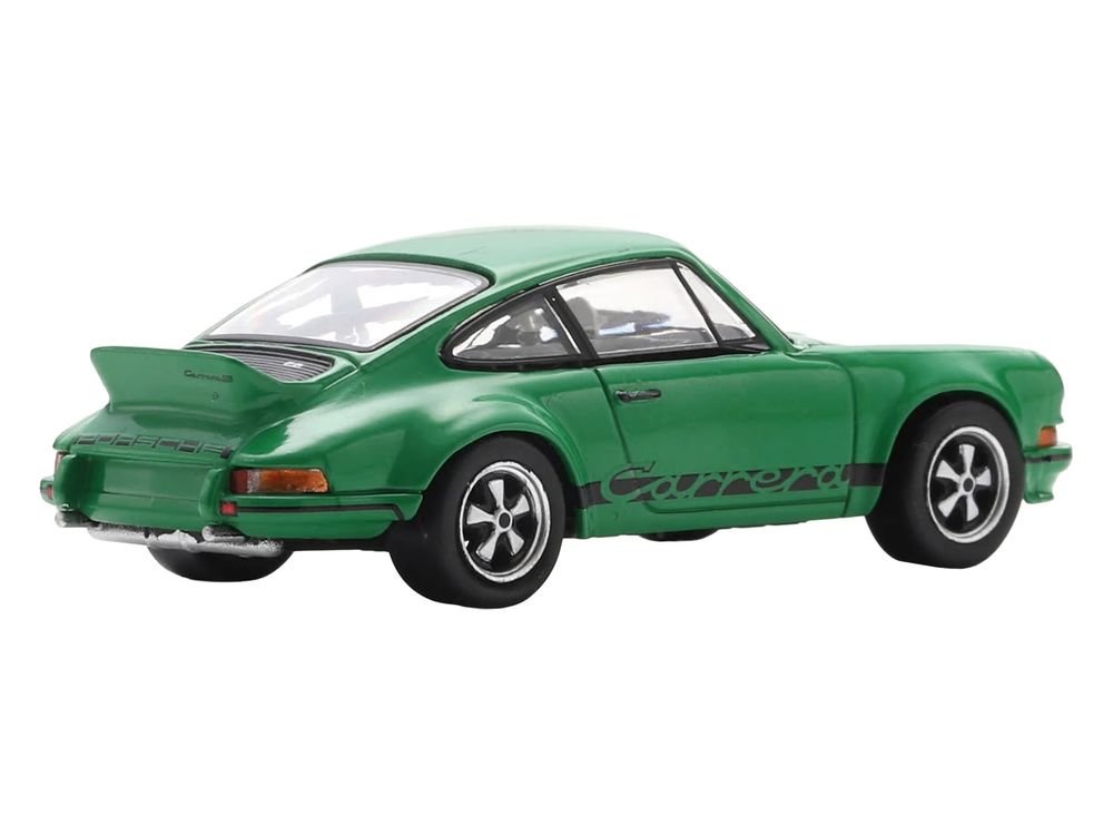 1973 Porsche 911 Carrera RSR 2.8 Green with Black Stripes 1/64 Model Car by Spark view 3