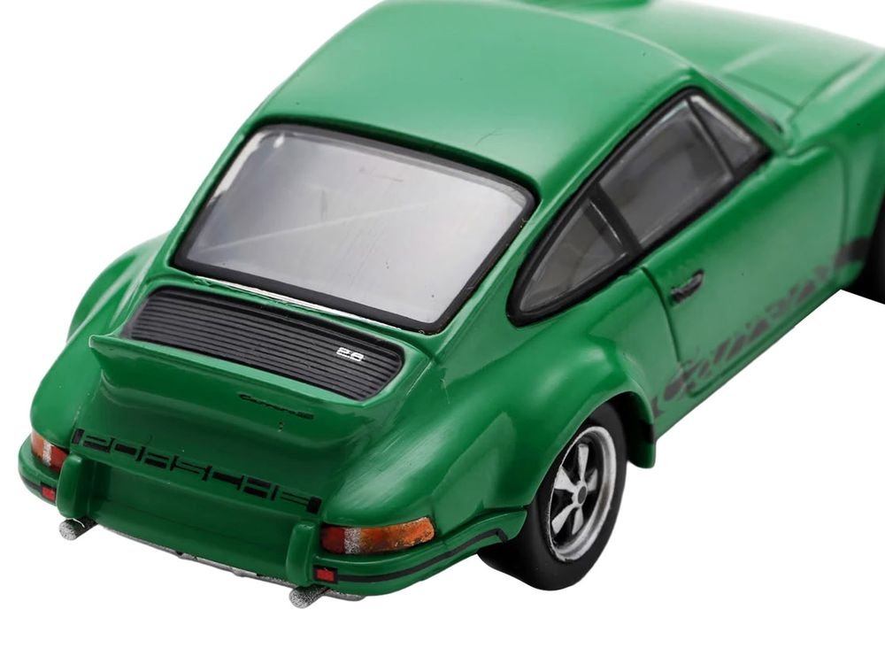 1973 Porsche 911 Carrera RSR 2.8 Green with Black Stripes 1/64 Model Car by Spark view 5
