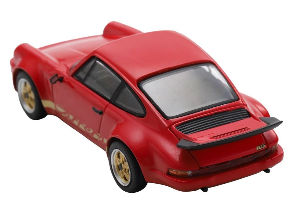 1974 Porsche 911 Carrera RS 3.0 Red with Gold Stripes 1/64 Model Car by Spark view 4