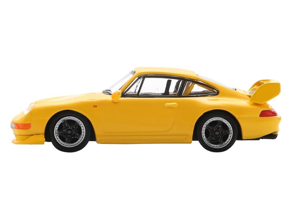 1995 Porsche 911 Carrera RS 3.8 Yellow 1/64 Model Car by Spark view 2