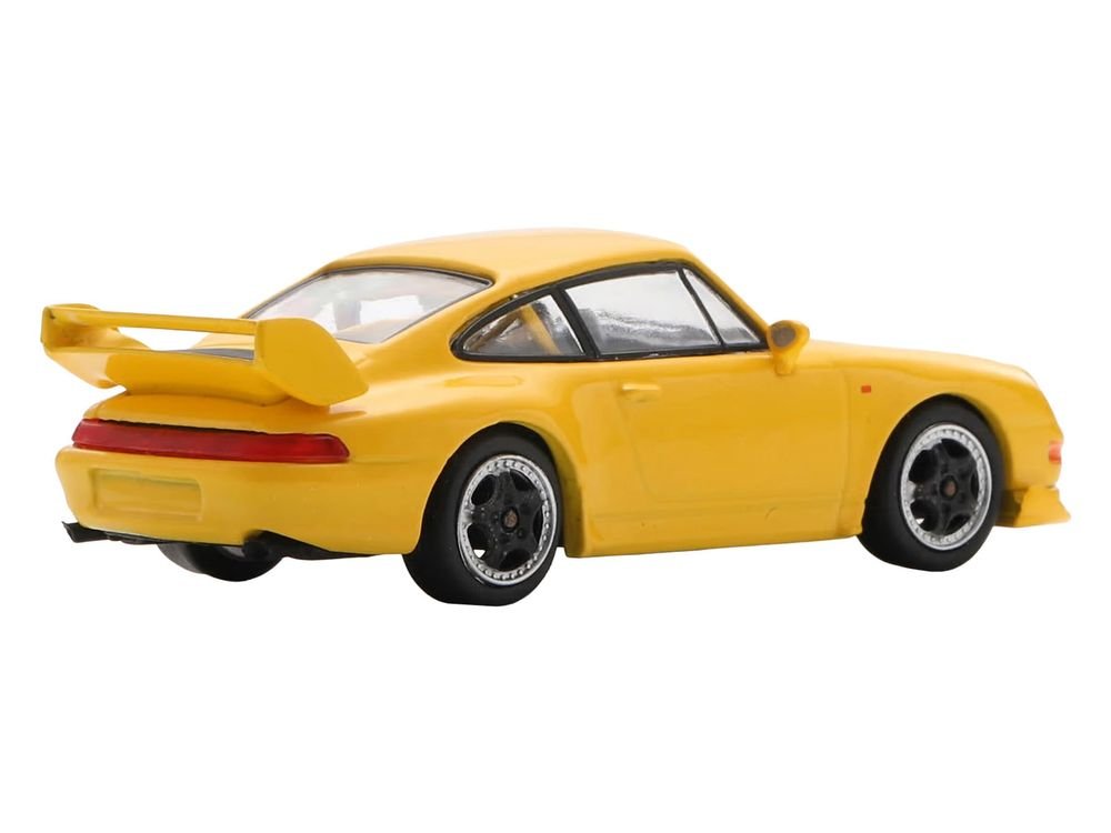 1995 Porsche 911 Carrera RS 3.8 Yellow 1/64 Model Car by Spark view 3