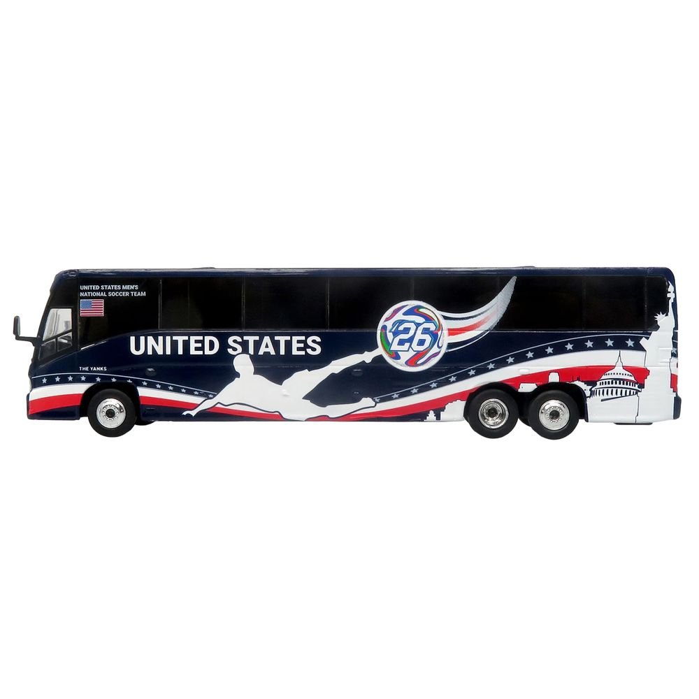 MCI J4500 Coach Bus "United States National Soccer Team" Dark Blue with Graphics "International Federation of the Global Game" Series Limited Edition to 504 pieces Worldwide 1/87 (HO) Diecast Model by Iconic Replicas view 2