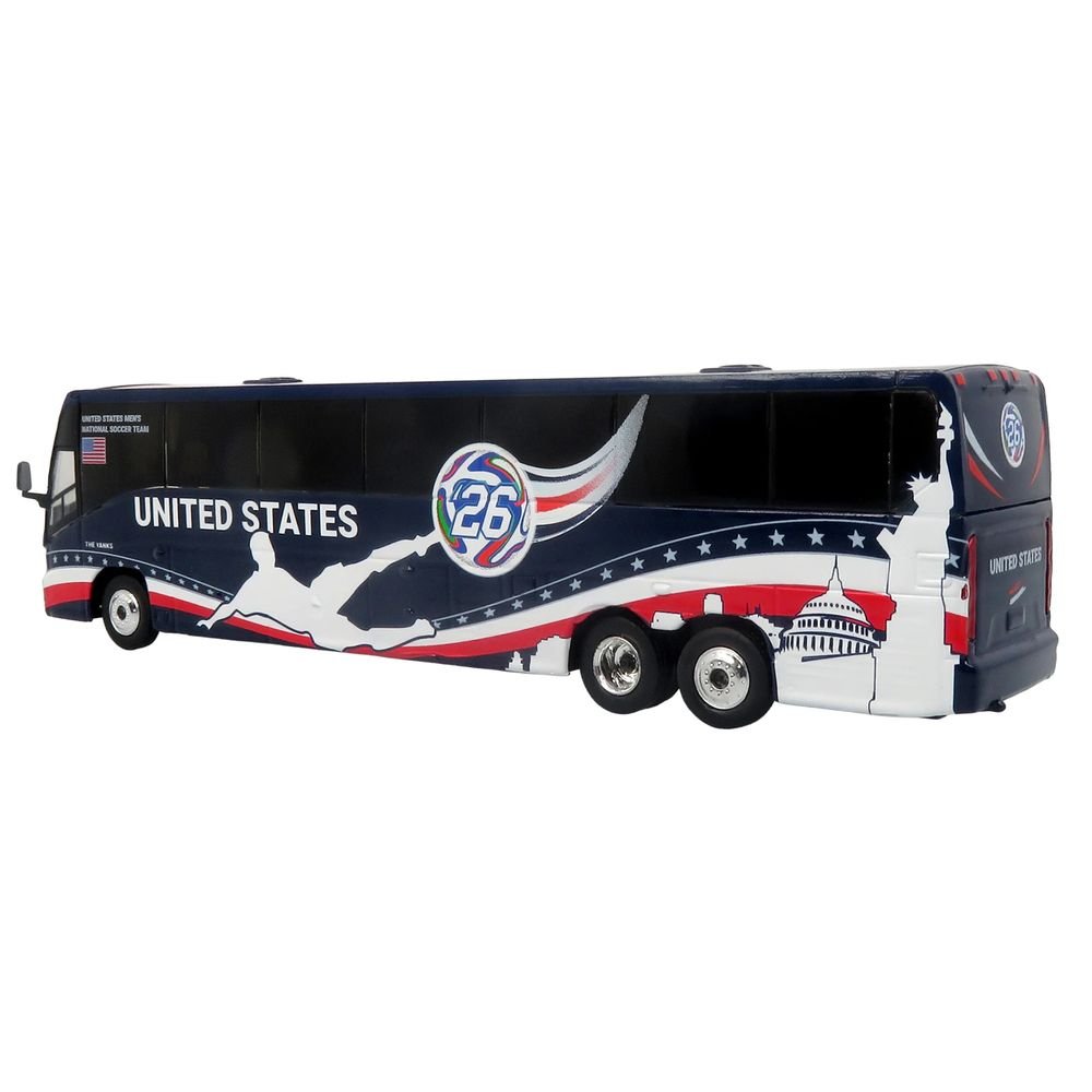 MCI J4500 Coach Bus "United States National Soccer Team" Dark Blue with Graphics "International Federation of the Global Game" Series Limited Edition to 504 pieces Worldwide 1/87 (HO) Diecast Model by Iconic Replicas view 3