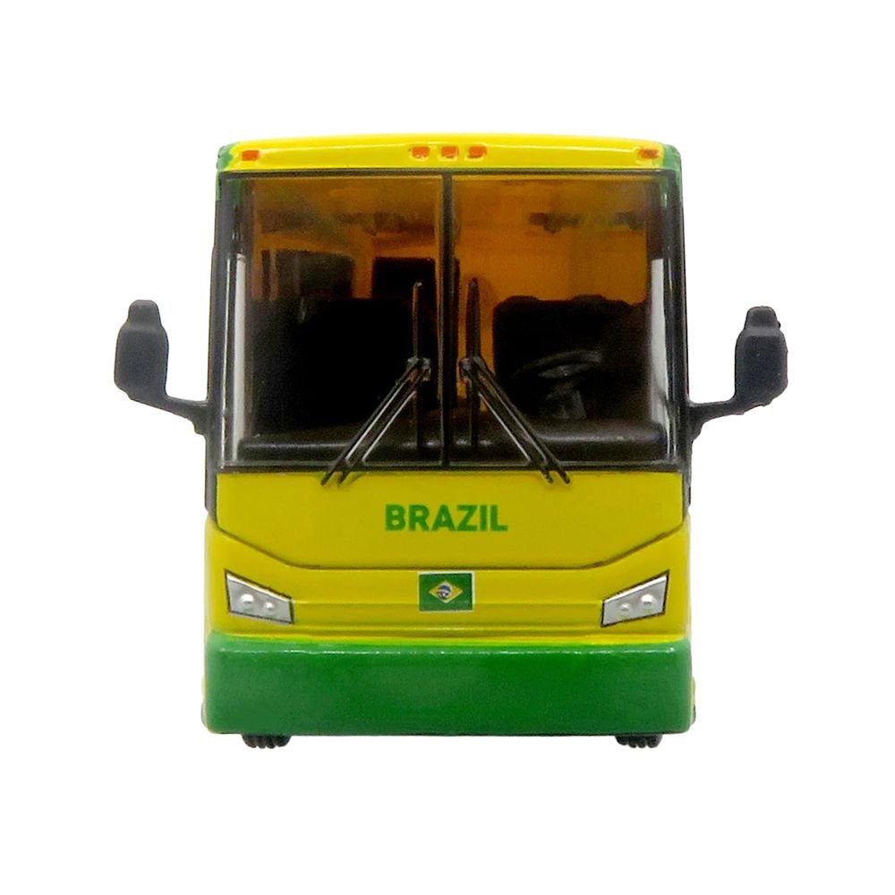 Van Hool CX-45 Coach Bus "Brazil National Football Team" Yellow and Green with Graphics "International Federation of the Global Game" Series Limited Edition to 504 pieces Worldwide 1/87 (HO) Diecast Model by Iconic Replicas view 4