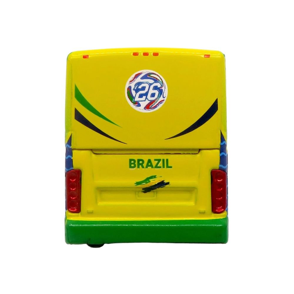 Van Hool CX-45 Coach Bus "Brazil National Football Team" Yellow and Green with Graphics "International Federation of the Global Game" Series Limited Edition to 504 pieces Worldwide 1/87 (HO) Diecast Model by Iconic Replicas view 5