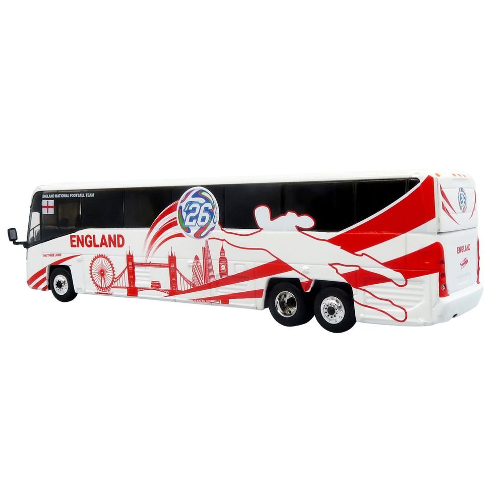 MCI D4520 Coach Bus "England National Football Team" White with Graphics "International Federation of the Global Game" Series Limited Edition to 504 pieces Worldwide 1/87 (HO) Diecast Model by Iconic Replicas view 3