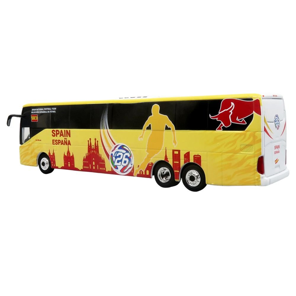 Daimler Tourrider Coach Bus "Spain National Football Team" Yellow with Graphics "International Federation of the Global Game" Series Limited Edition to 504 pieces Worldwide 1/87 (HO) Diecast Model by Iconic Replicas view 3