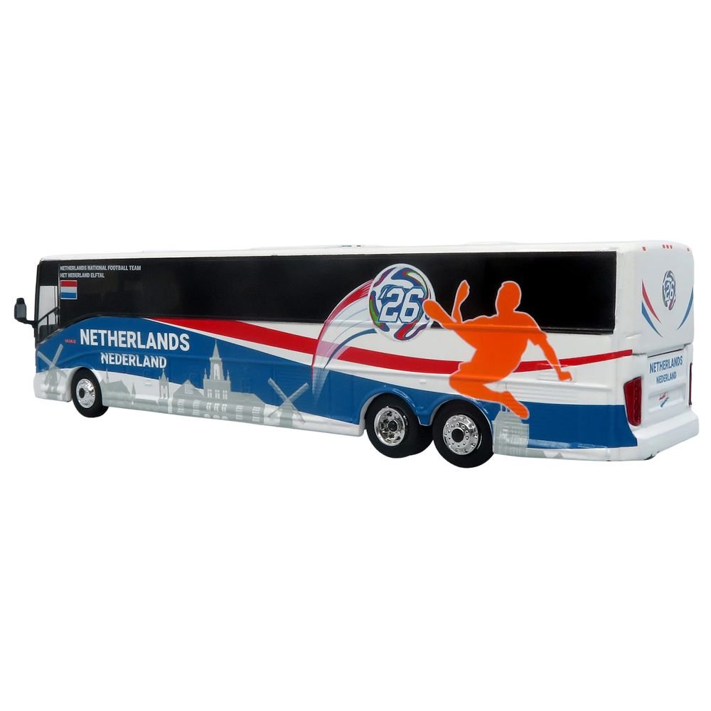 Van Hool CX-45 Coach Bus "Netherlands National Football Team" White with Graphics "International Federation of the Global Game" Series Limited Edition to 504 pieces Worldwide 1/87 (HO) Diecast Model by Iconic Replicas view 3