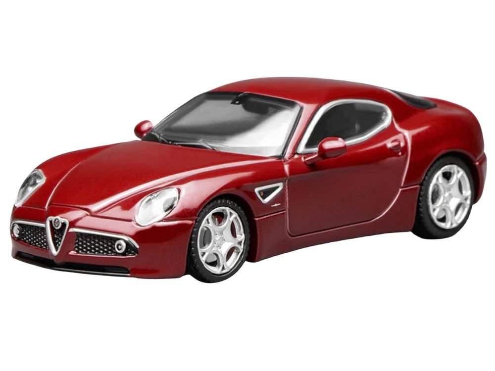 2008 Alfa Romeo 8C Competizione Competition Red Metallic 1/64 Diecast Model Car by MotorHelix view 2