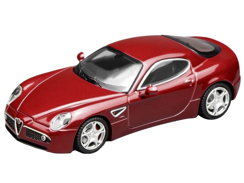 2008 Alfa Romeo 8C Competizione Competition Red Metallic 1/64 Diecast Model Car by MotorHelix view 3