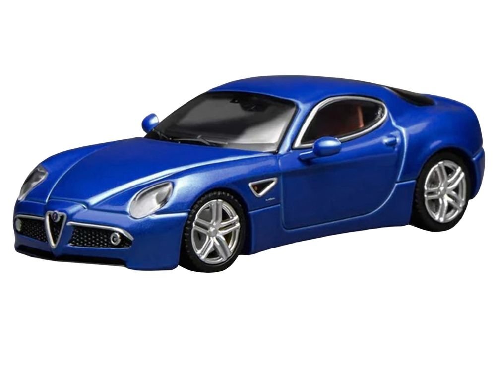 2008 Alfa Romeo 8C Competizione Blue Metallic 1/64 Diecast Model Car by MotorHelix view 2