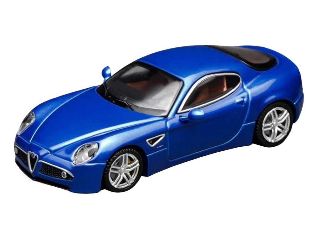 2008 Alfa Romeo 8C Competizione Blue Metallic 1/64 Diecast Model Car by MotorHelix view 4