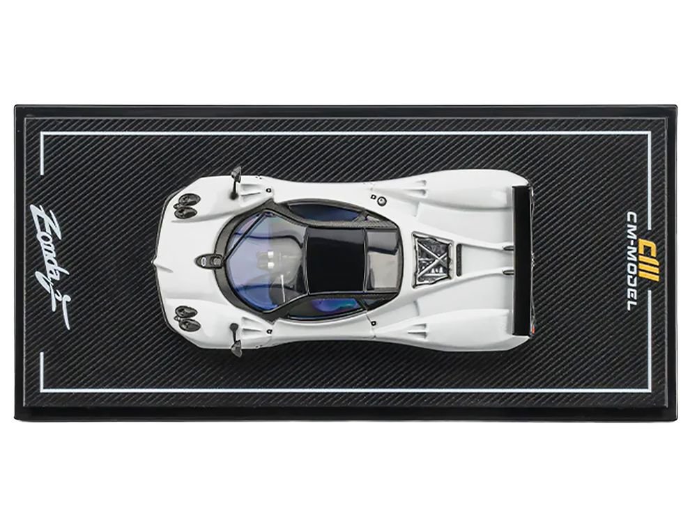 Pagani Zonda F Pearl White with Black Top 1/64 Diecast Model Car by CM Model view 4