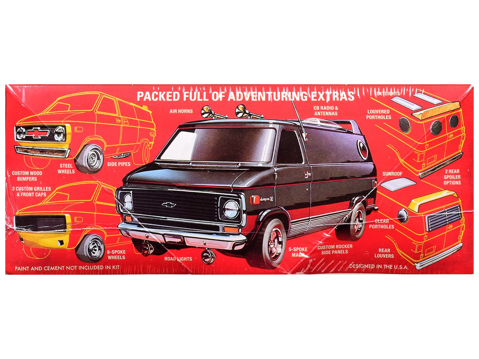 Skill 2 Model Kit 1977 Chevrolet Custom Van "Dungeons & Dragons" 1/25 Scale Model by AMT view 3