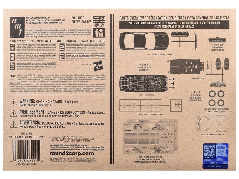 Skill 2 Model Kit 1996 Ford Mustang GT "My Little Pony" 1/25 Scale Model by AMT view 4