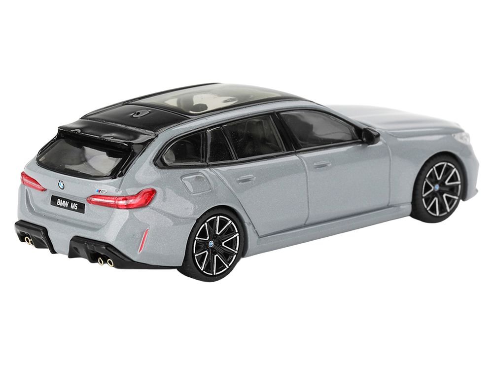 BMW M5 Touring Brooklyn Gray Metallic with Sunroof 1/64 Diecast Model Car by Mini GT view 3