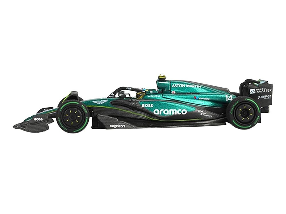 Aston Martin AMR24 #14 Fernando Alonso Formula One F1 "Canadian GP" (2024) Limited Edition 1/64 Diecast Model Car by Mini GT view 2